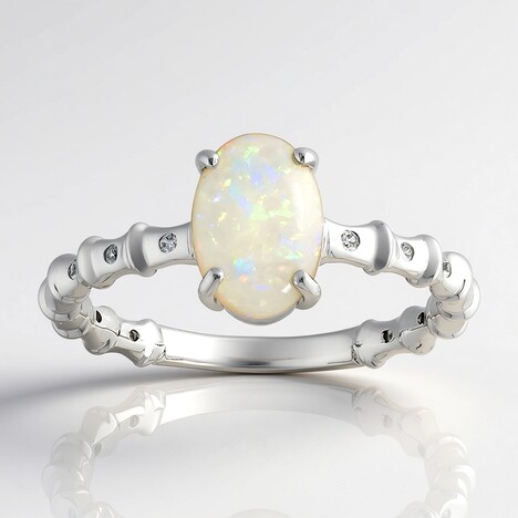 Bague en argent et Opale d'Australie
