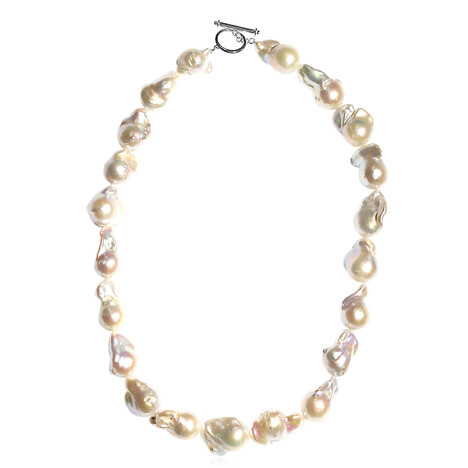 Süßwasserzuchtperlen-Silberhalskette (TPC)
