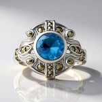 Anello in argento con Topazio Blu Svizzero (Annette classic)