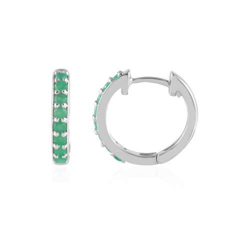 Zilveren oorbellen met Socoto smaragden