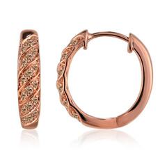 9K SI1 Argyle Rose De France Diamond Gold Earrings (Annette)