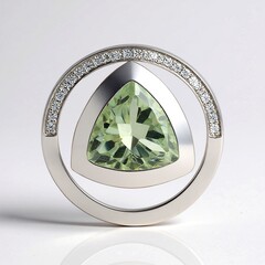 Ciondolo in argento con Ametista Verde (MONOSONO COLLECTION)