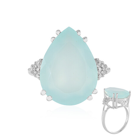 Aqua-Chalzedon-Silberring