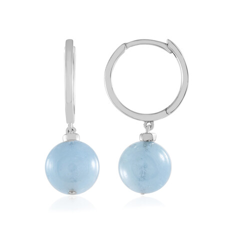 Boucles d'oreilles en argent et Aigue-marine du Brésil (MONOSONO COLLECTION)