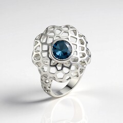 Anello in argento con Topazio Blu Londra