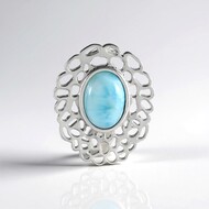 Larimar Silver Pendant (MONOSONO COLLECTION)
