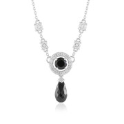 Schwarzer Spinell-Silbercollier