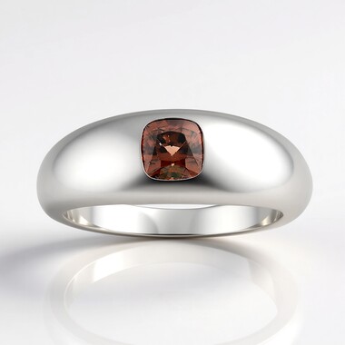 Zilveren ring met een roze zirkoon
