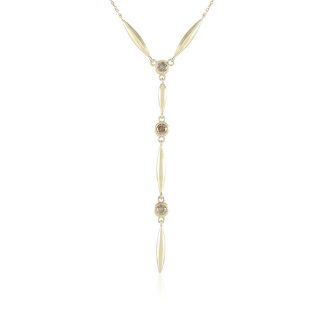 Collana in oro con Diamante Champagne I2 (de Melo)