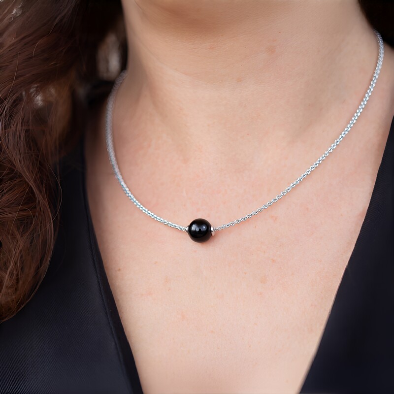 Collar en plata con Ónix negro (MONOSONO COLLECTION)