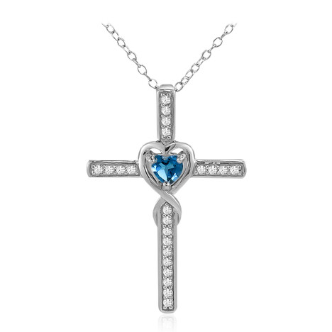 Londonblauer Topas-Silberhalskette