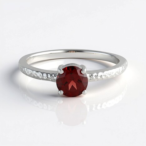 Bague en argent et Grenat du Mozambique