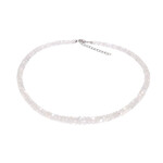 Zilveren halsketting met regenboog maanstenen