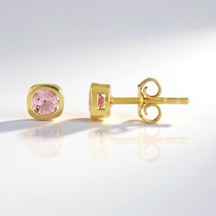 Orecchini in argento con Tormalina Rosa Nigeriana
