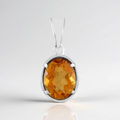 Ciondolo in argento con Quarzo Arancione
