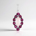 Ciondolo in argento con Quarzo Rosa