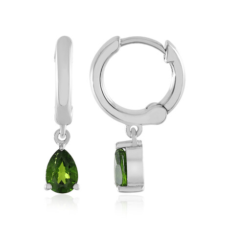 Russischer Diopsid-Silberohrringe