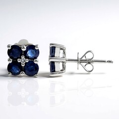 Orecchini in oro con Zaffiro Ceylon Blu