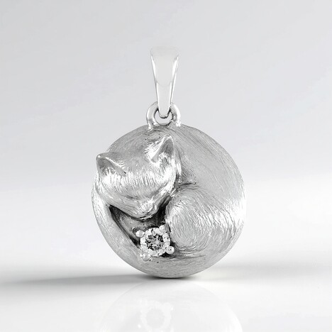 Ciondolo in argento con Diamante I2 (H) (de Melo Essence)