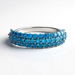 Anello in argento con Apatite Blu Neon