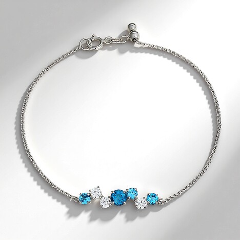 Bracciale in argento con Topazio Blu Londra