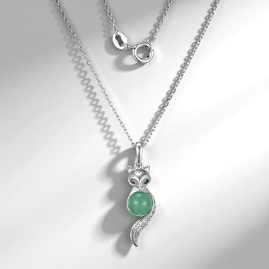 Collier en argent et Aventurine verte