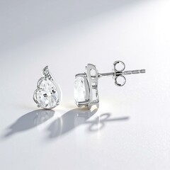 Orecchini in argento con Topazio Bianco