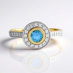 Anello in argento con Topazio Blu Svizzero