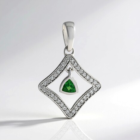 Ciondolo in argento con Tsavorite della Tanzania