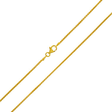 Silber-Zopfkette - 3,8 g - 50 cm - vergoldet