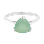 Anillo en plata con Calcedonia verde