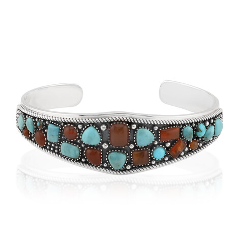 Zilveren armband met Blauwe Kingman Mohave Turkooisen (Jones Lee)