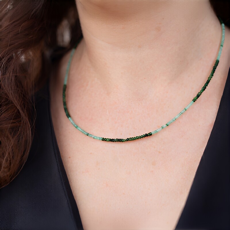 Collana in argento con Smeraldo Zambia