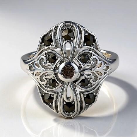 Anello in argento con Diamante Rose de France SI1 di Argyle (Annette classic)