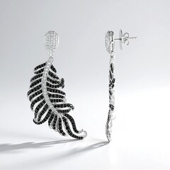 Orecchini in argento con Spinello Nero