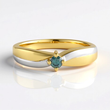 Bague en argent et Diamant bleu I2