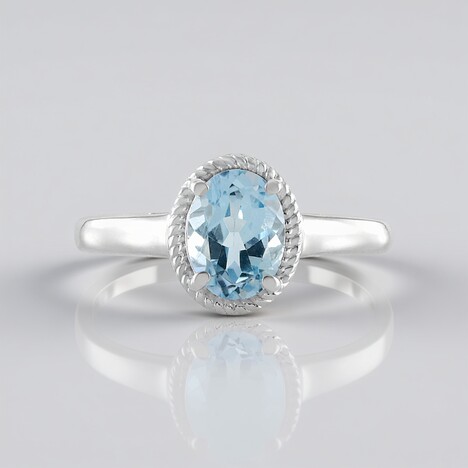 Anello in argento con Topazio Blu Cielo