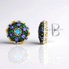 Orecchini in argento con Apatite Paraiba