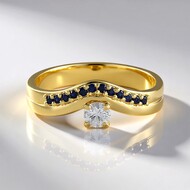 Anillo en oro con Zafiro blanco (Adela Gold)