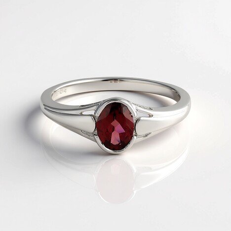 Bague en argent et Grenat du Mozambique