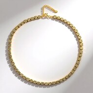 Golden Hematite Silver Necklace