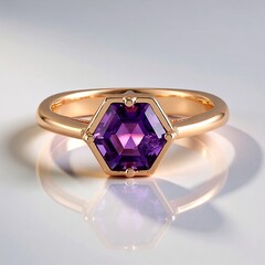 Anello in argento con Ametista Siberiana (Adela Silber)
