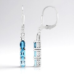 Orecchini in argento con Topazio Blu Cielo