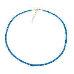 Neon Blue Apatite Silver Necklace