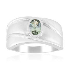 Unheated Green Tanzanite Silver Ring