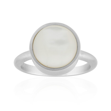 Zilveren ring met een parelmoer (MONOSONO COLLECTION)
