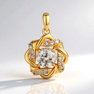 9K I2 Brown Diamond Gold Pendant (SUHANA)