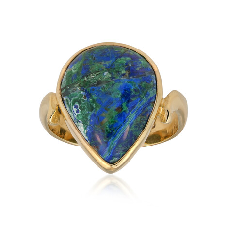 Zilveren ring met een Azuriet Malachiet (Bali Barong)