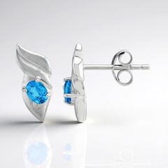 Orecchini in argento con Apatite Blu Neon Goias