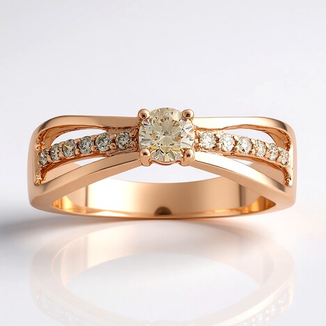 Anello in oro con Diamante Rose de France VS1 di Argyle (Annette)